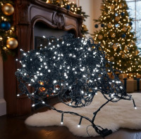 PRODUCTO AGOTADO Guirnalda Led Blanca 32 Mts 600 Led Enchufe 8 Secuencias